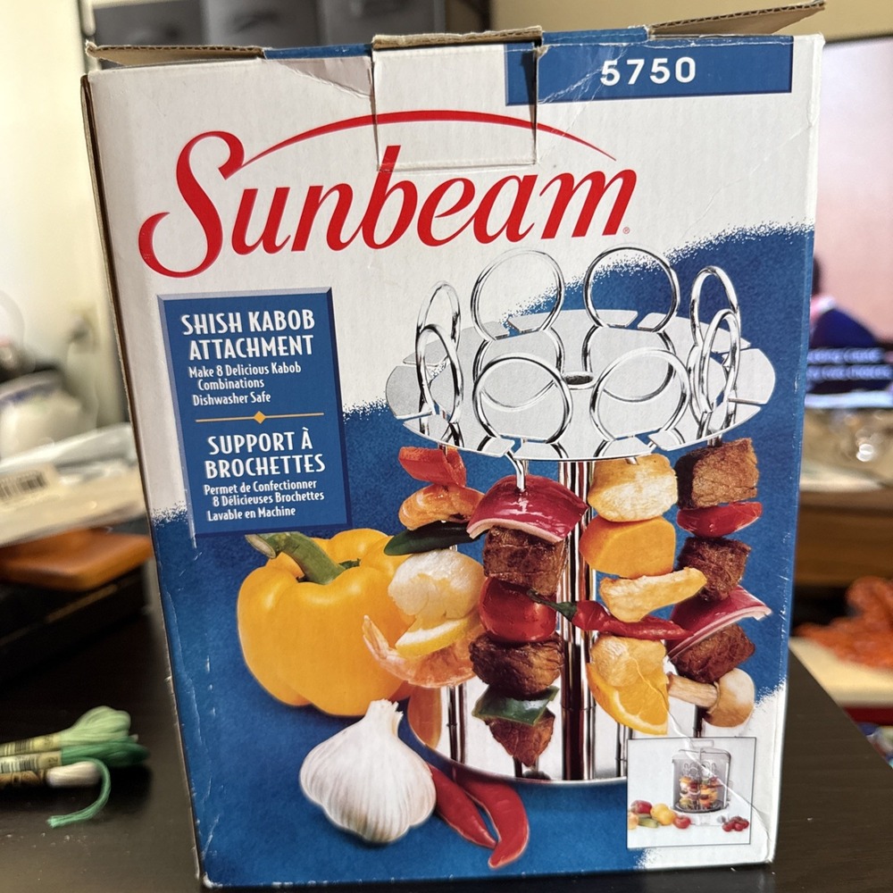 1997 Sunbeam Shish Kabob Attachment for Carousel Rotisserie 8 Skewers NOS